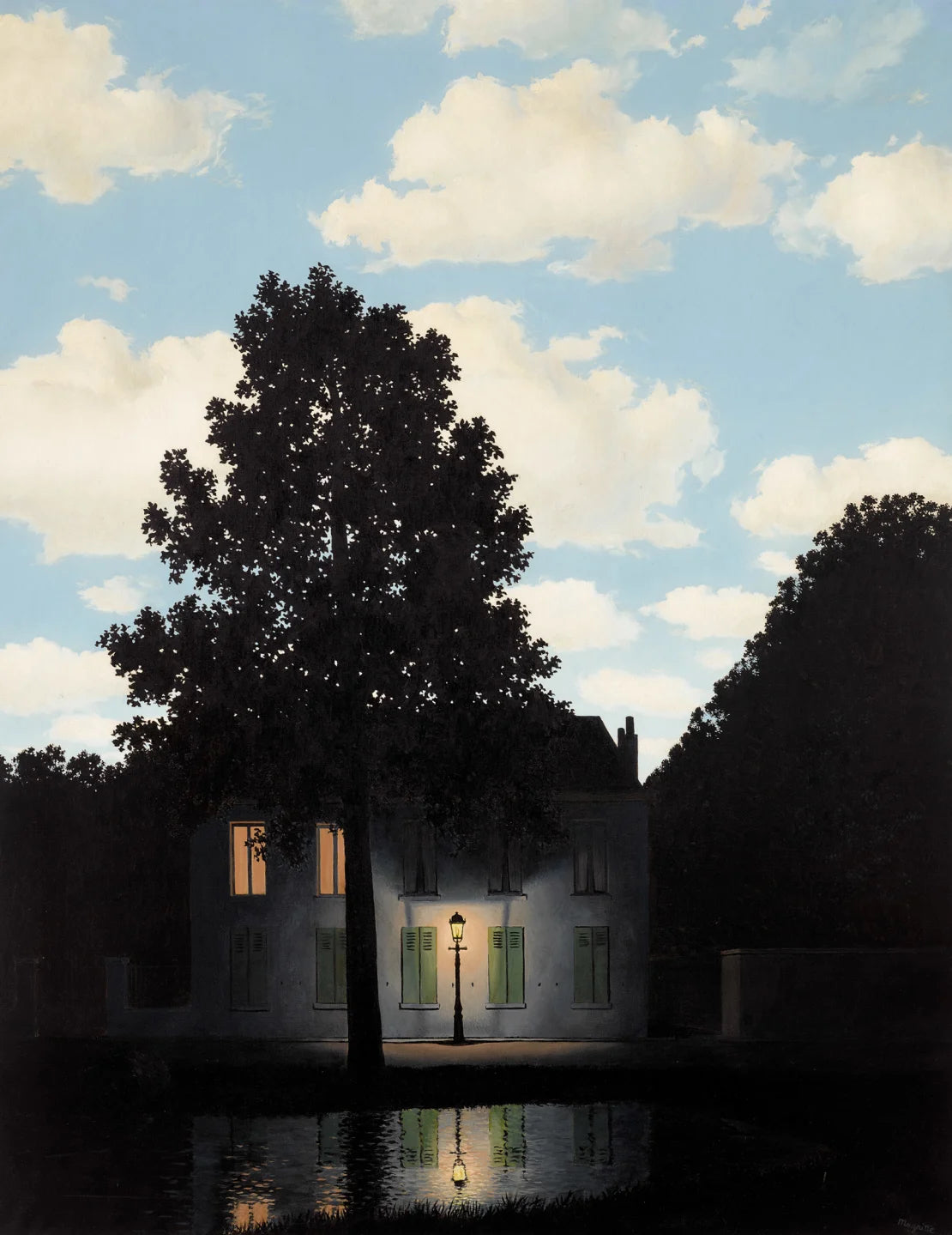 René Magritte's 1954 painting L'empire des lumières-Courtesy of Chrstie’s. Sorrel Sky Gallery. Online Art Gallery. Fine Art Gallery.