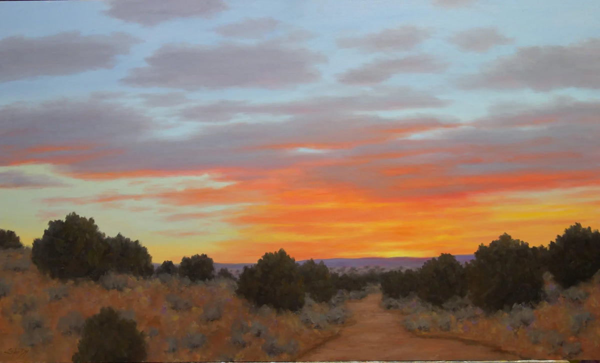 Painting of a sunset. Painting of a sunrise.