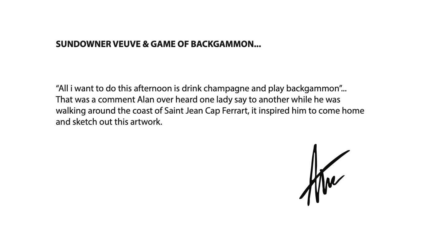 Sundowner Veuve & Game of Backgammon