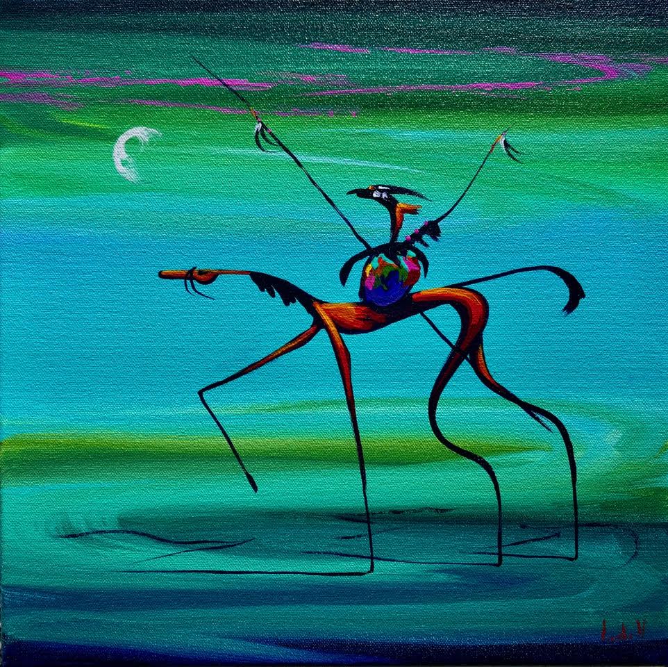 Birdrider-Painting-Arlene LaDell, Hayes-Sorrel Sky Gallery