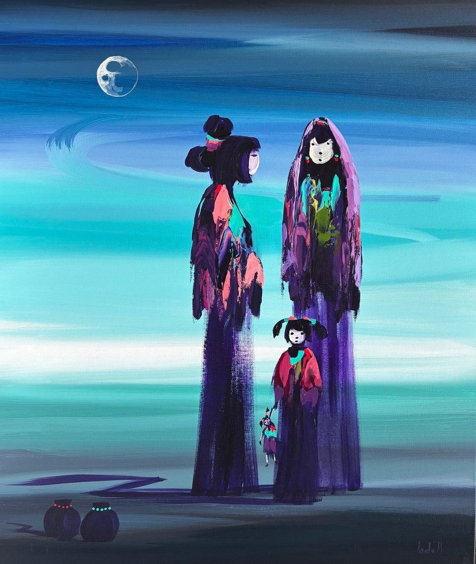 Full Moon Flowers-Painting-Arlene LaDell, Hayes-Sorrel Sky Gallery