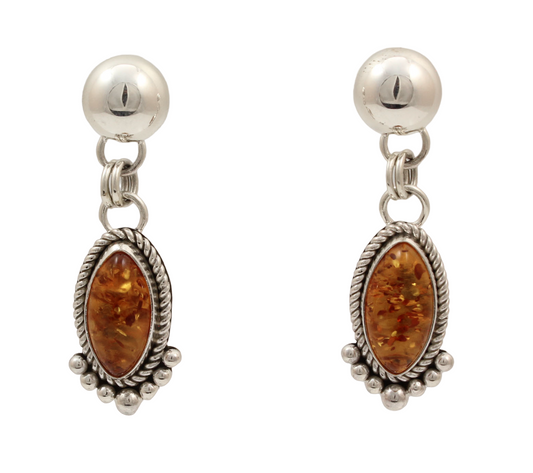 Amber Drop Earrings-Jewelry-Artie Yellowhorse-Sorrel Sky Gallery