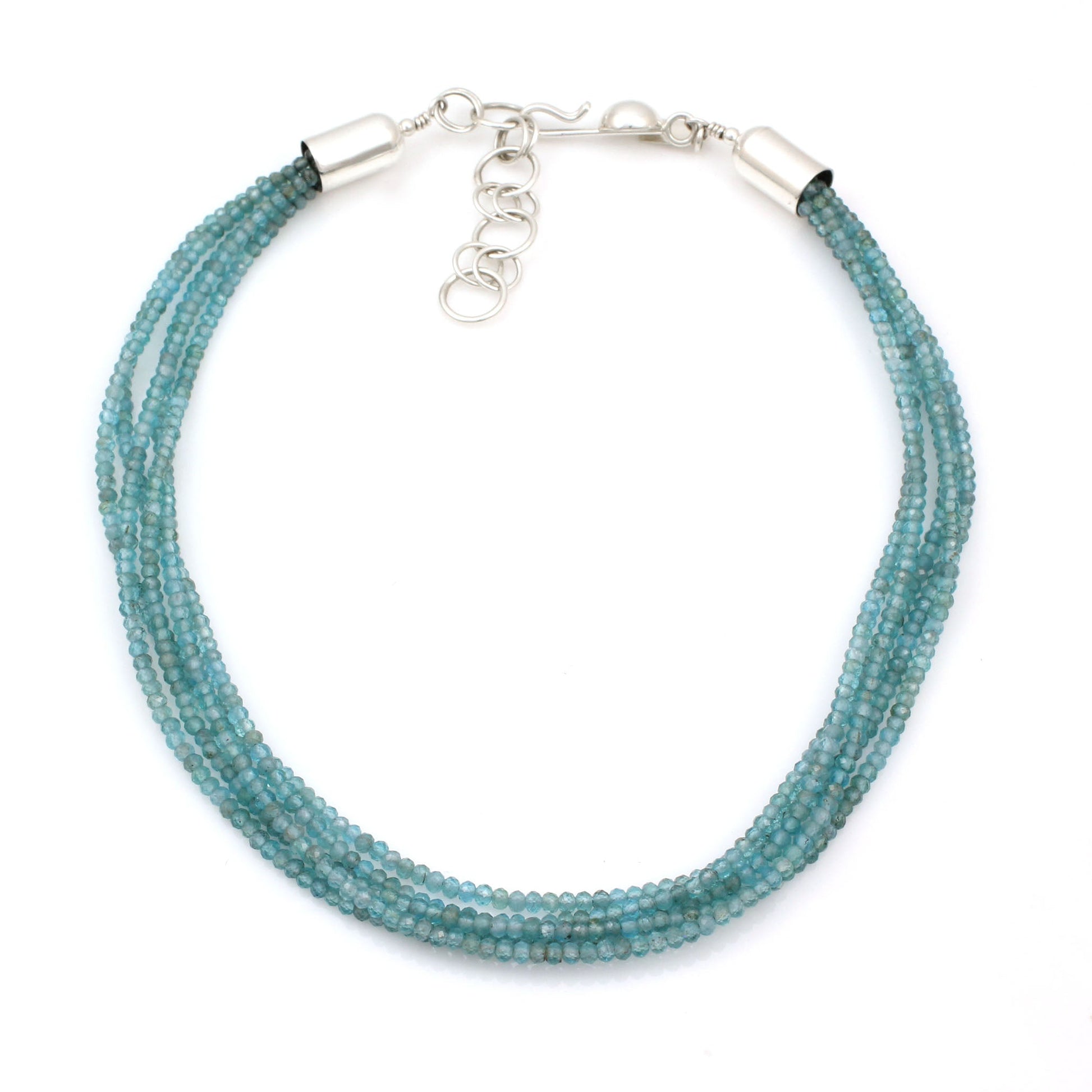 Apatite Five Strand Necklace-Jewelry-Artie Yellowhorse-Sorrel Sky Gallery