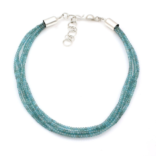 Apatite Five Strand Necklace-Jewelry-Artie Yellowhorse-Sorrel Sky Gallery