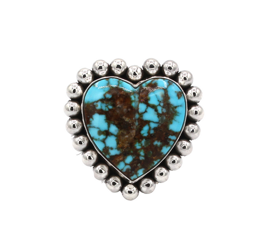 Kingman Heart Ring-Jewelry-Artie Yellowhorse-Sorrel Sky Gallery