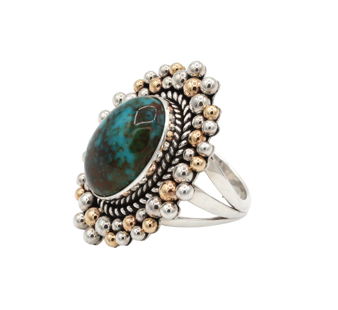 Kingman Turquoise Ring-Jewelry-Artie Yellowhorse-Sorrel Sky Gallery