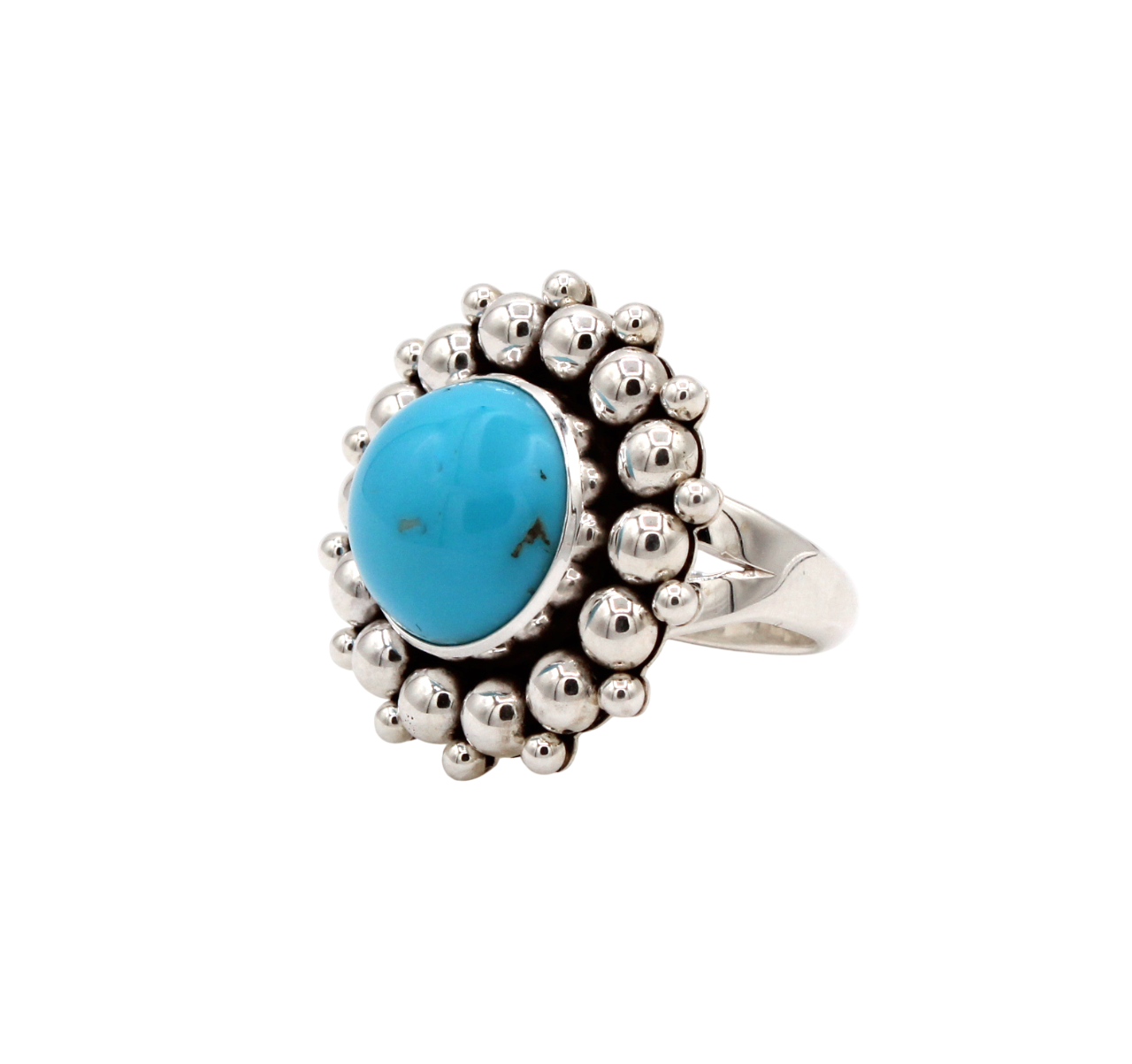 Sleeping Beauty Turquoise Dot Design Ring - Main Image