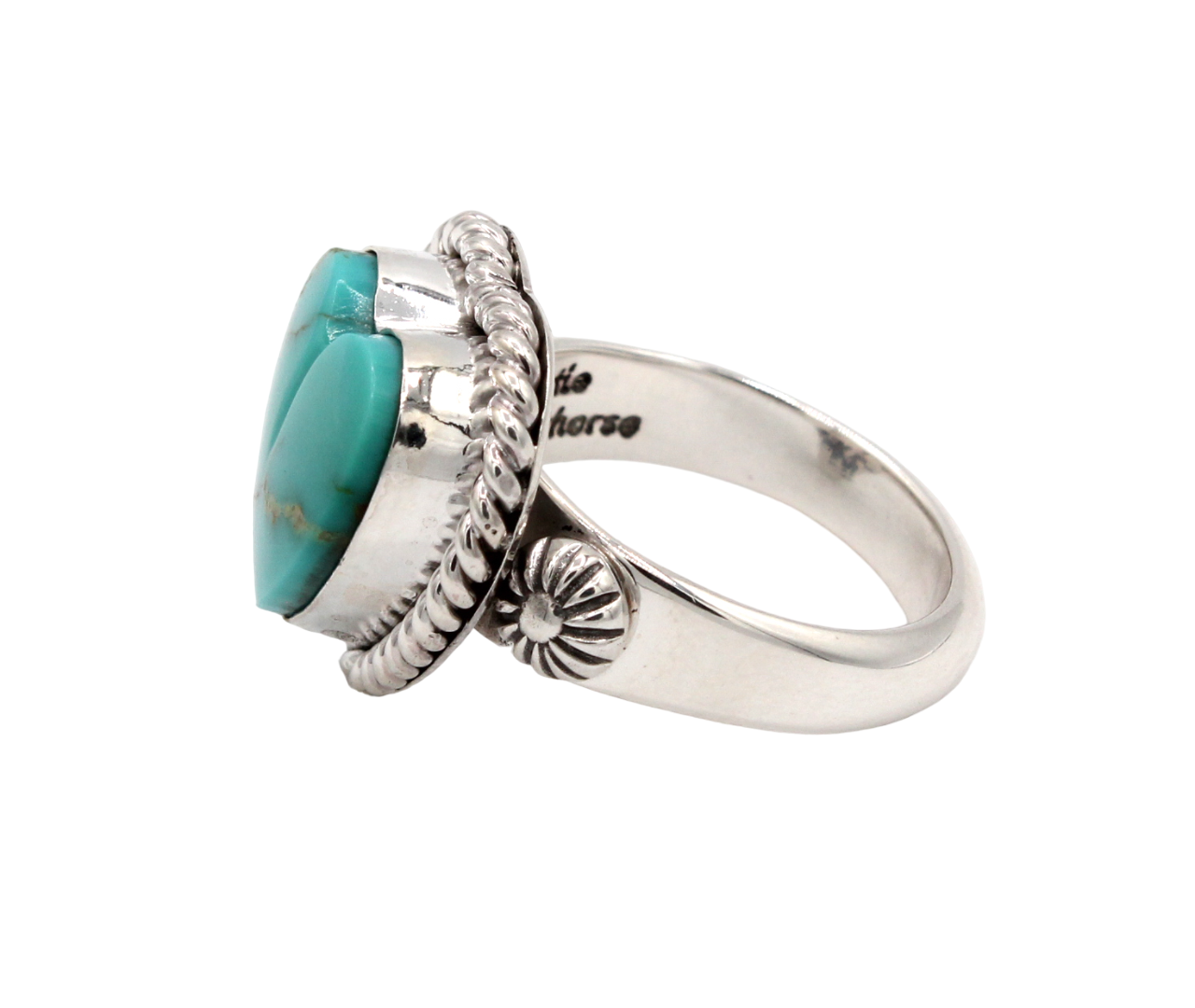 Small Kingman Heart Ring-Jewelry-Artie Yellowhorse-Sorrel Sky Gallery