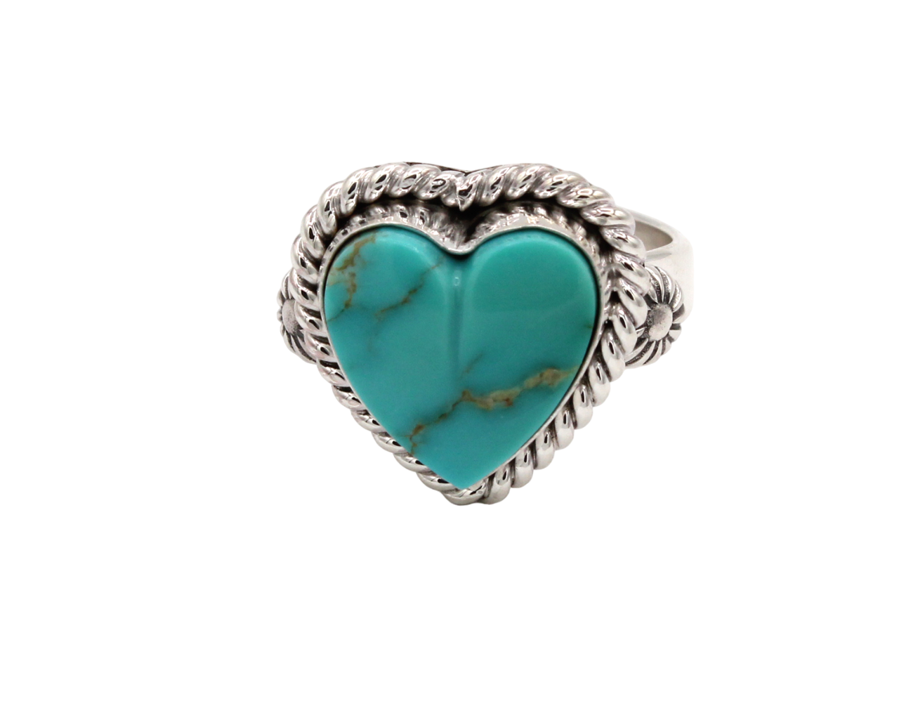 Small Kingman Heart Ring-Jewelry-Artie Yellowhorse-Sorrel Sky Gallery