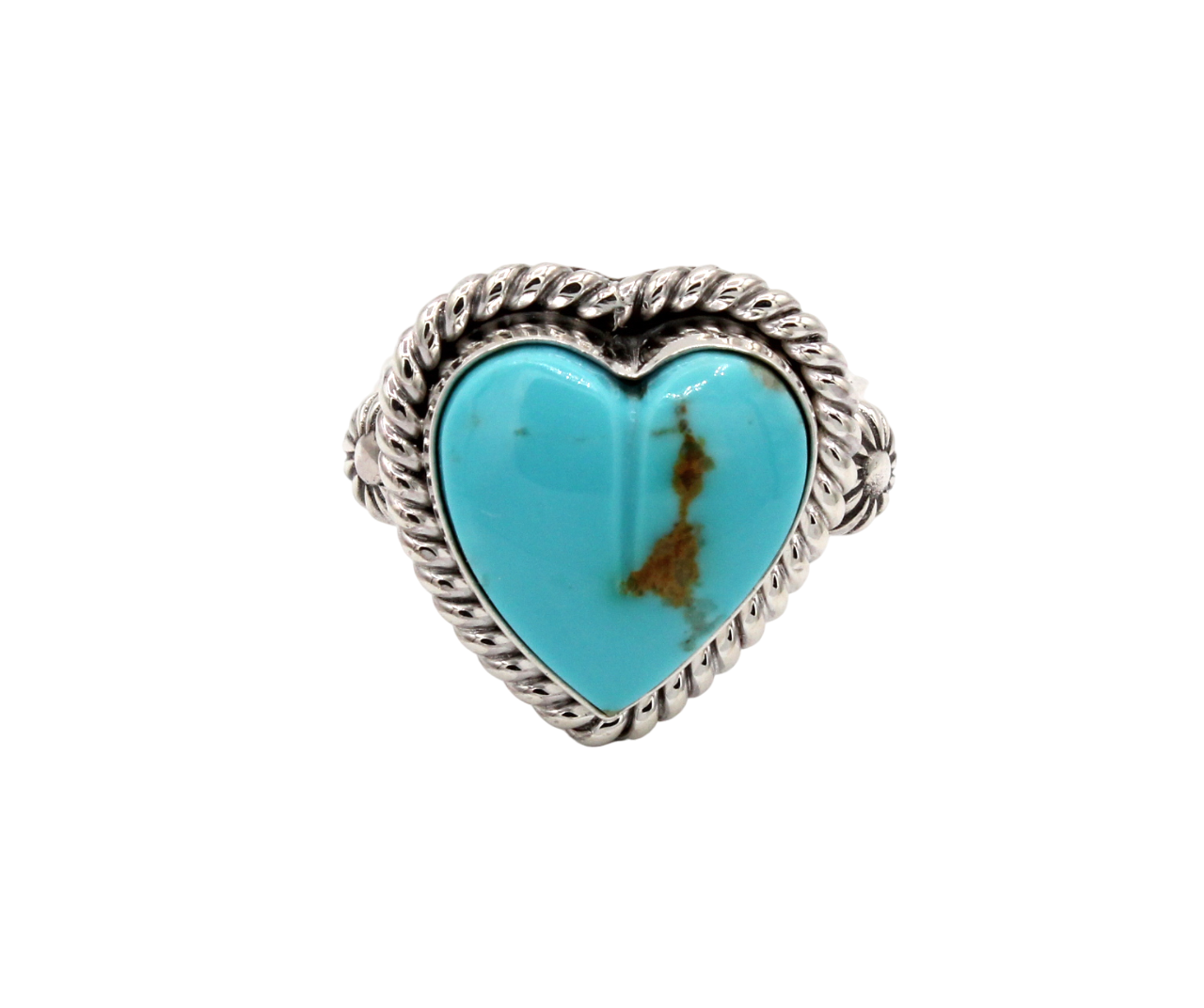 Small Kingman Heart Ring-Jewelry-Artie Yellowhorse-Sorrel Sky Gallery
