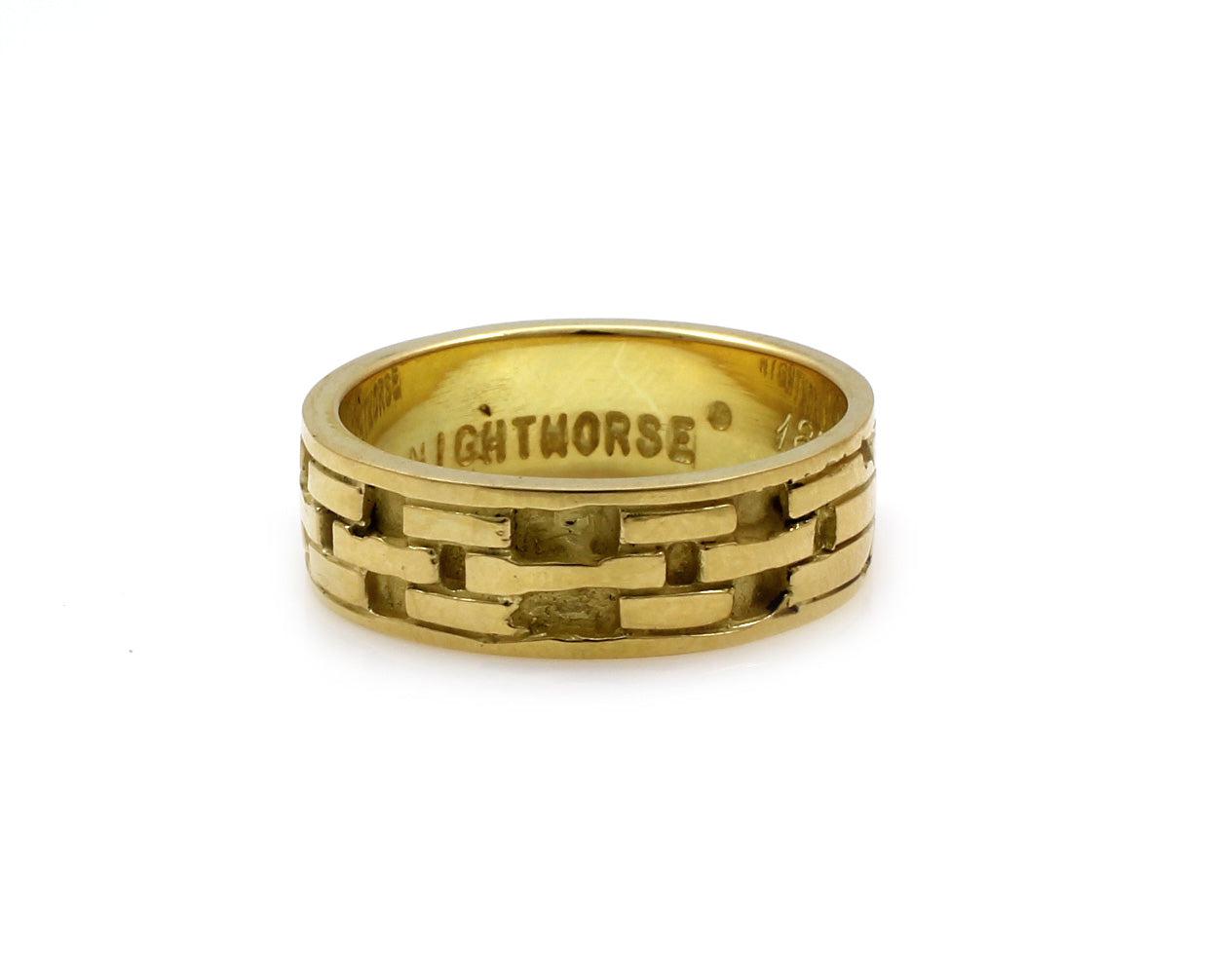 Brick Wedding Band - Gold