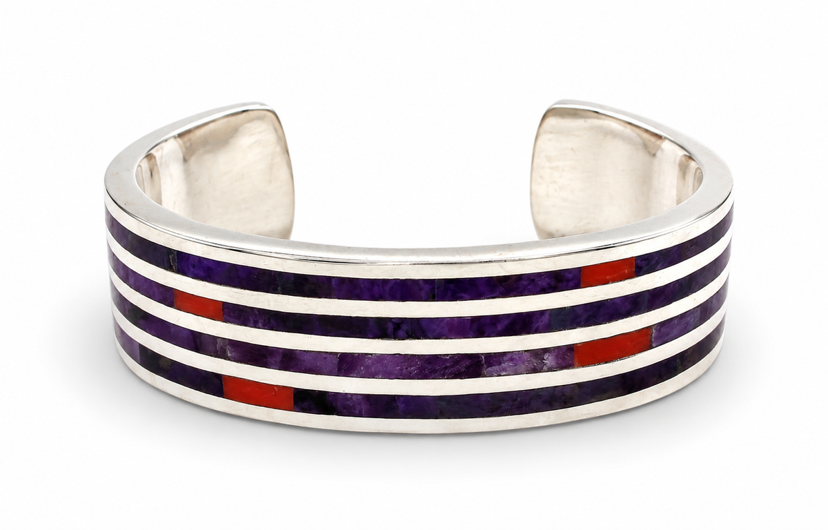 Four Channel Top Inlay Cuff Bracelet