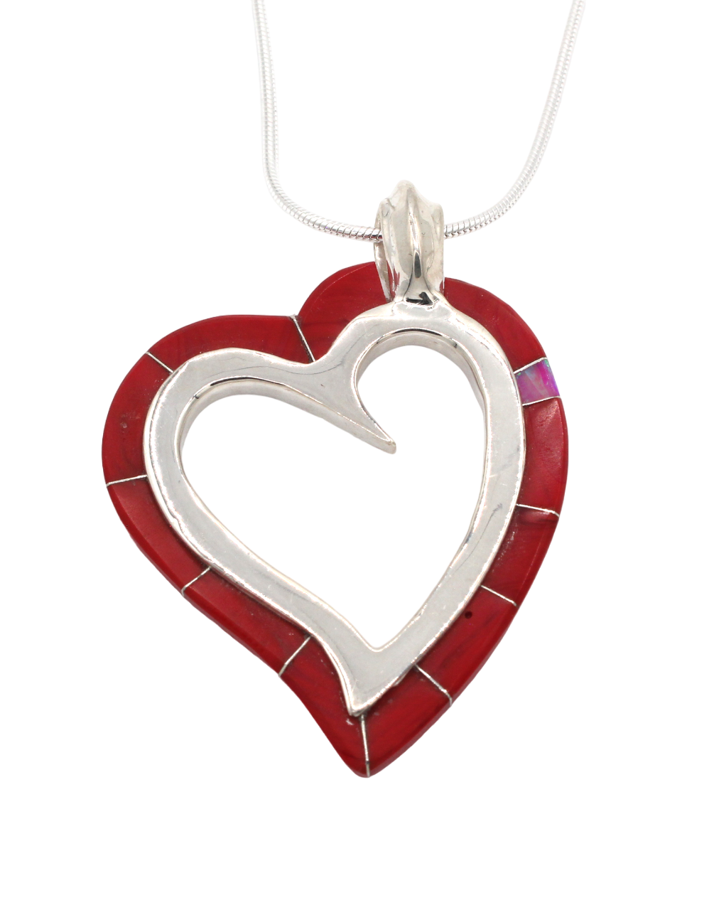 Heart Edge Inlay Pendant-Jewelry-Ben Nighthorse-Sorrel Sky Gallery