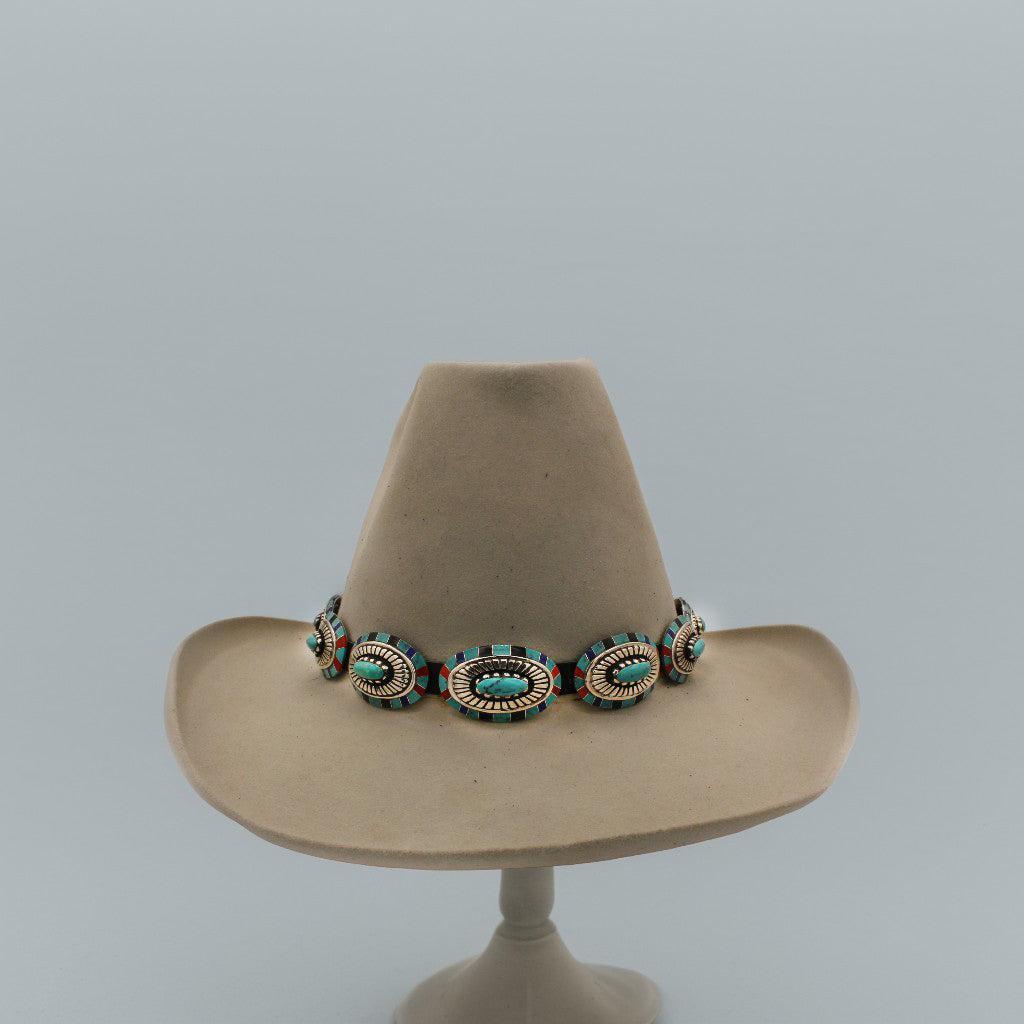 Inlaid Concho Hatband-Jewelry-Ben Nighthorse-Sorrel Sky Gallery