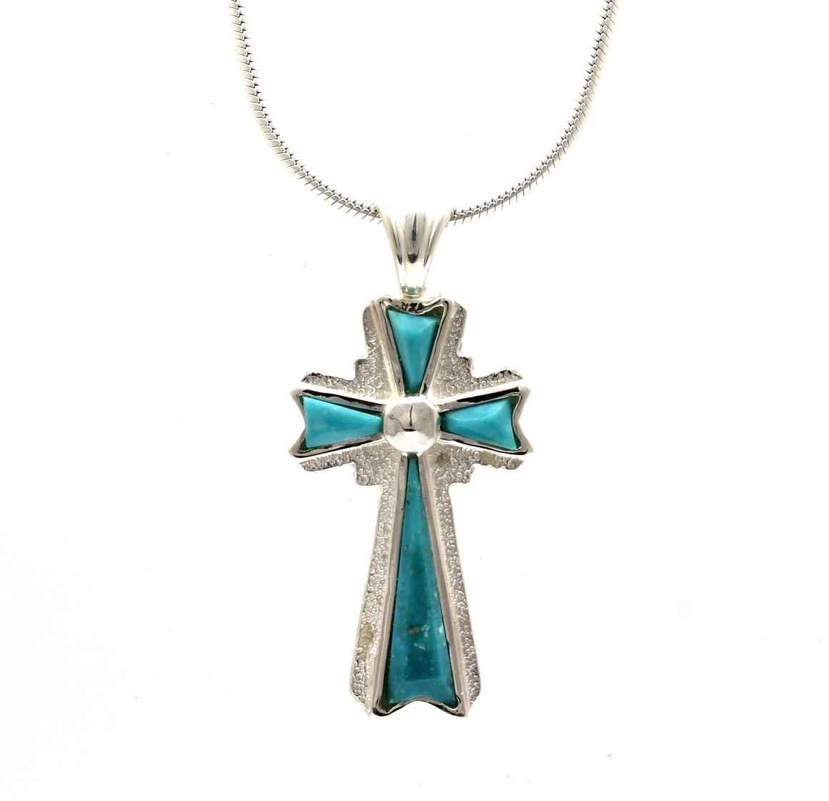 Inlay Cross Pendant