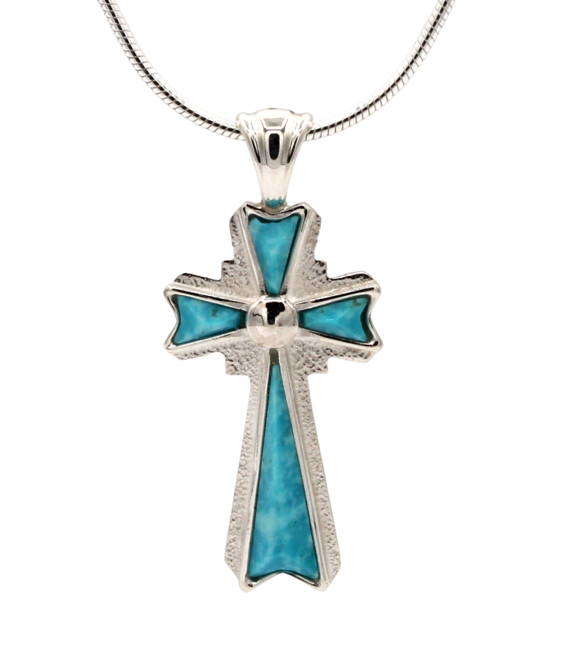Inlay Cross Pendant-Jewelry-Ben Nighthorse-Sorrel Sky Gallery