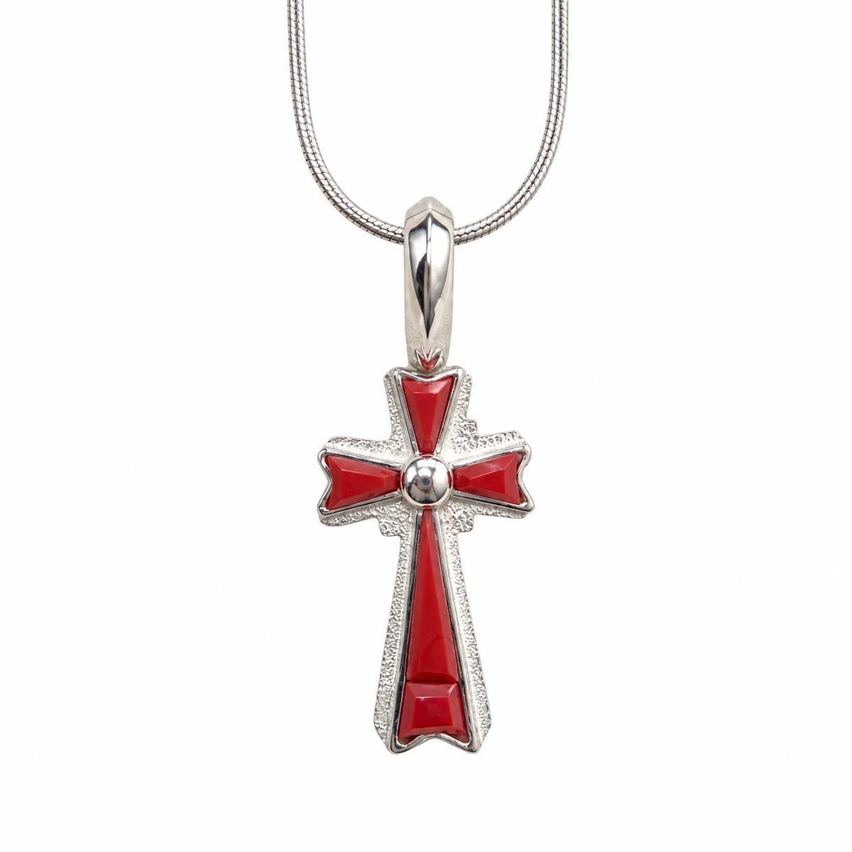 Inlay Cross Pendant-Jewelry-Ben Nighthorse-Sorrel Sky Gallery