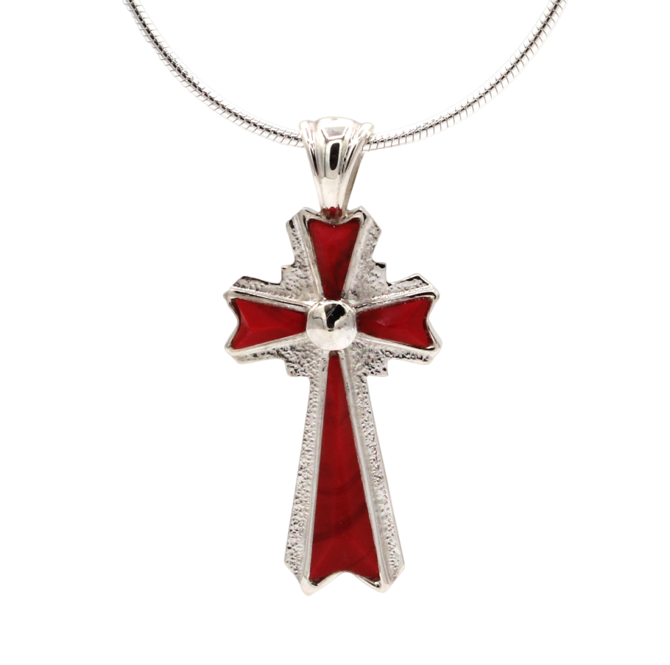 Inlay Cross Pendnat-Jewelry-Ben Nighthorse-Sorrel Sky Gallery