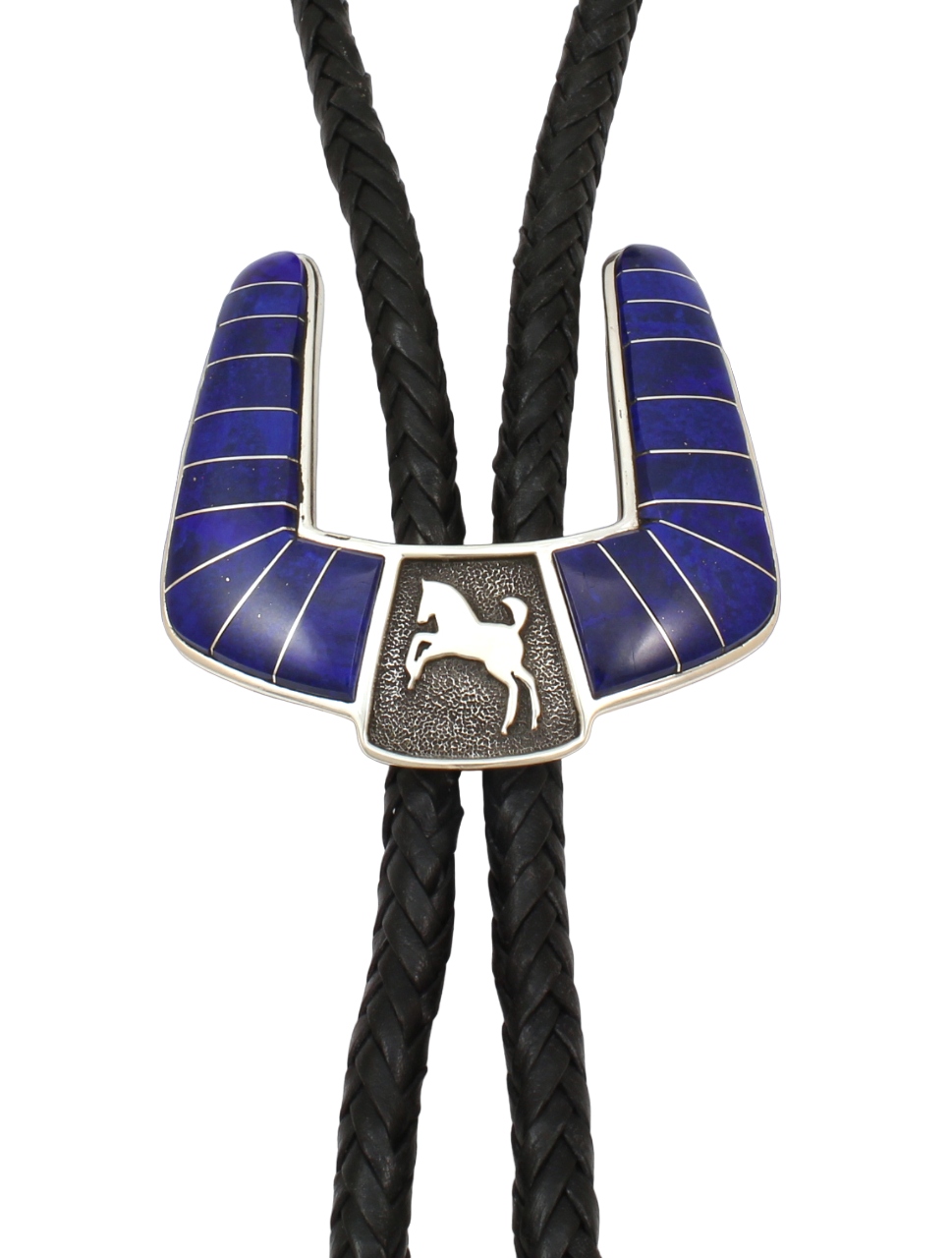 Lapis Horseshoe Bolo Tie-Jewelry-Ben Nighthorse-Sorrel Sky Gallery