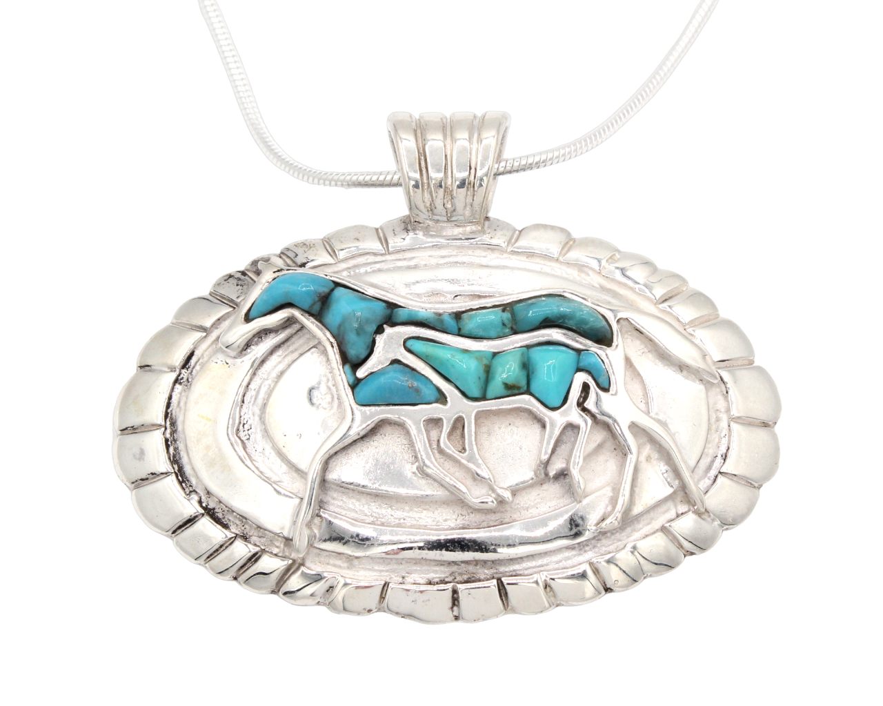 Mare and Colt Concho Pendant-Jewelry-Ben Nighthorse-Sorrel Sky Gallery