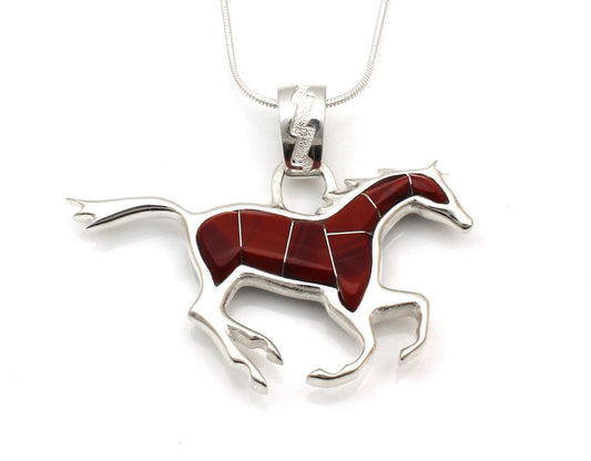 Reversible Running Horse Pendant-Jewelry-Ben Nighthorse-Sorrel Sky Gallery