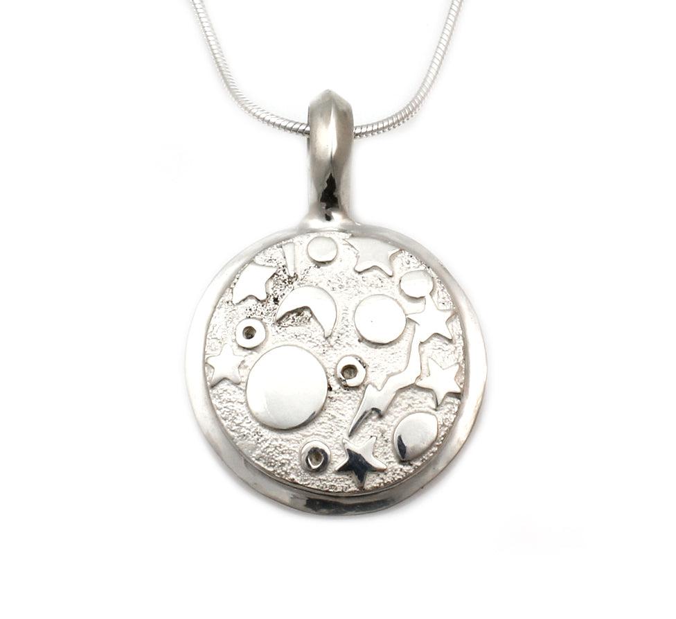 Small Rock Art Round Pendant-Jewelry-Ben Nighthorse-Sorrel Sky Gallery