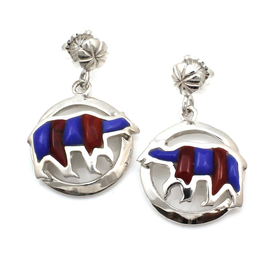 Walking Bear Earrings-Jewelry-Ben Nighthorse-Sorrel Sky Gallery