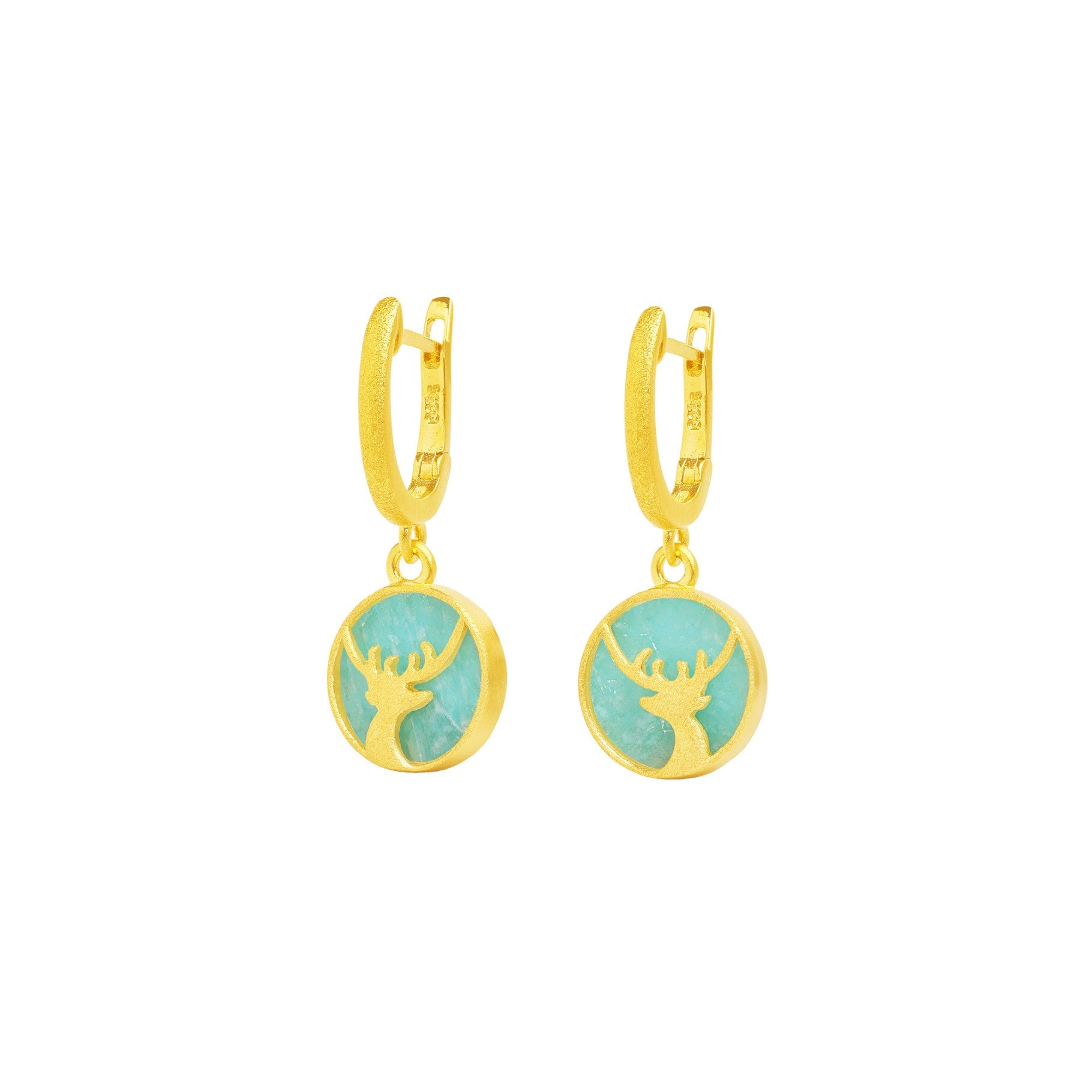 Cervi Earrings Amazonite-Jewelry-Bernd Wolf-Sorrel Sky Gallery