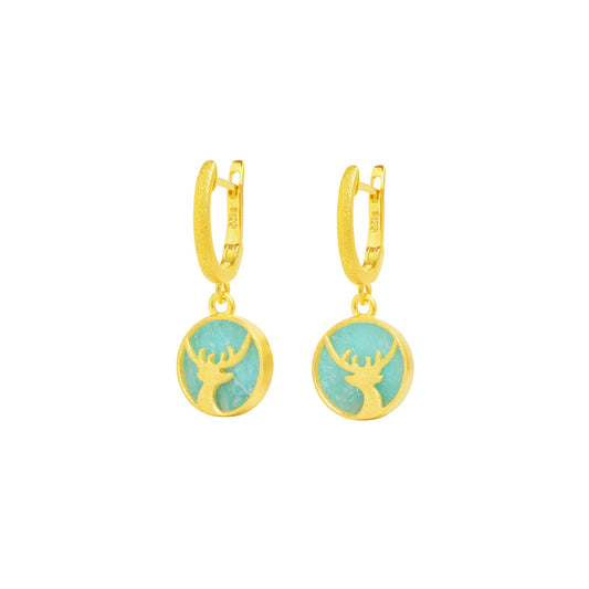 Cervi Earrings Amazonite-Jewelry-Bernd Wolf-Sorrel Sky Gallery