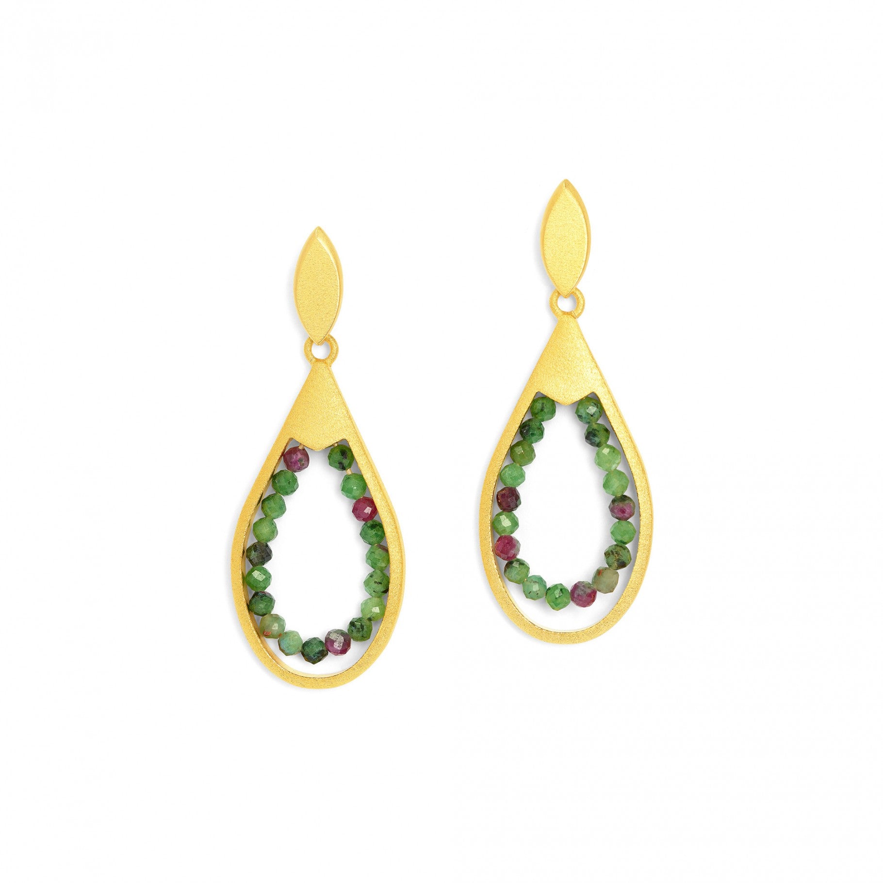 Cliana Earrings Ruby Zoisite-Jewelry-Bernd Wolf-Sorrel Sky Gallery