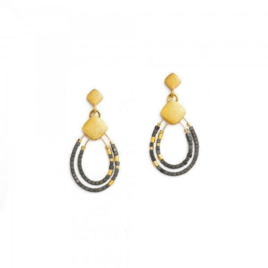 Climini Hematite Earrings-Jewelry-Bernd Wolf-Sorrel Sky Gallery