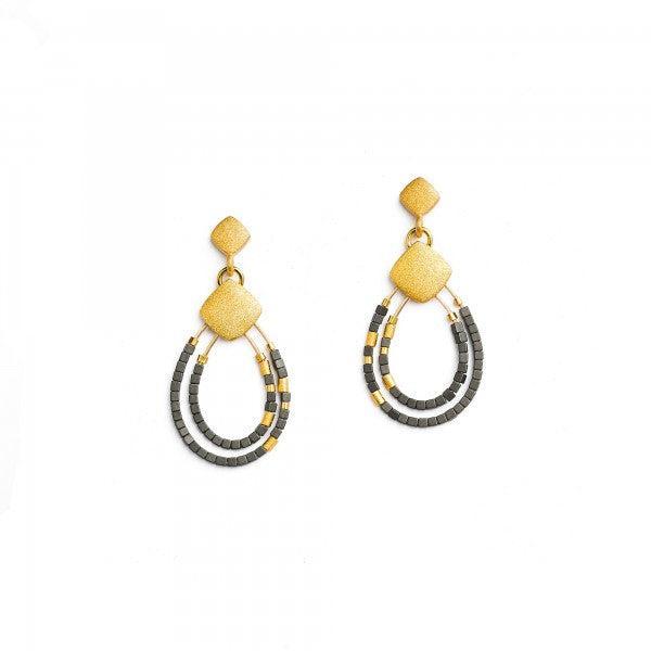 Climini Hematite Earrings-Jewelry-Bernd Wolf-Sorrel Sky Gallery