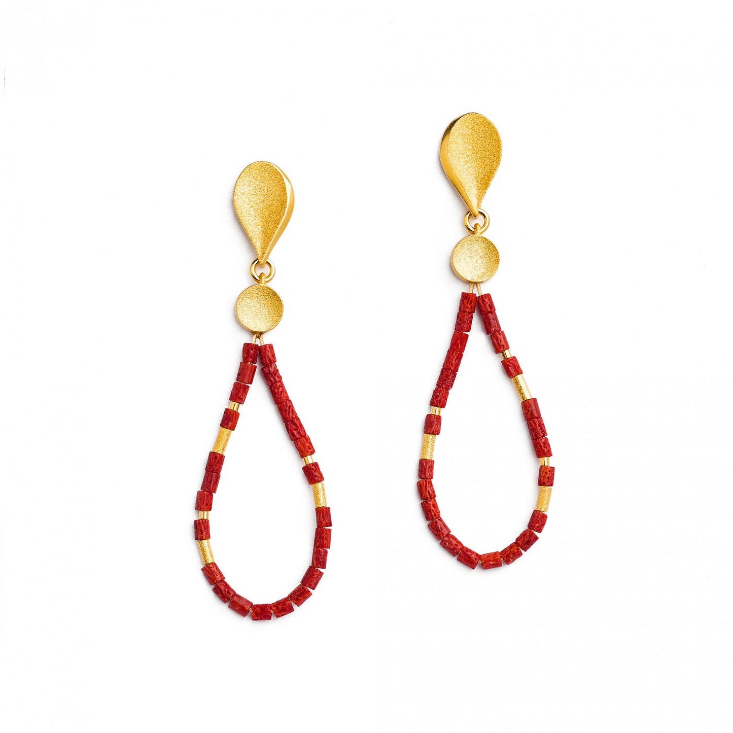 Clino Red Coral Earrings-Jewelry-Bernd Wolf-Sorrel Sky Gallery