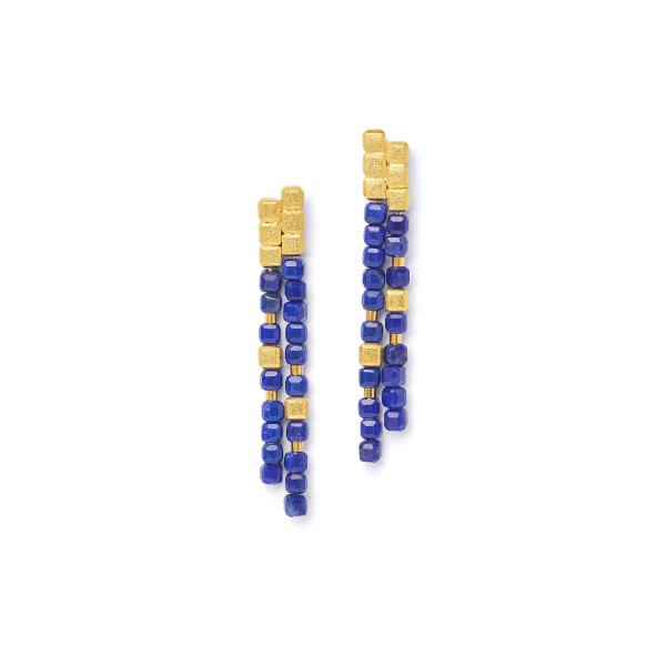 Cusenia Lapis Earrings-Jewelry-Bernd Wolf-Sorrel Sky Gallery