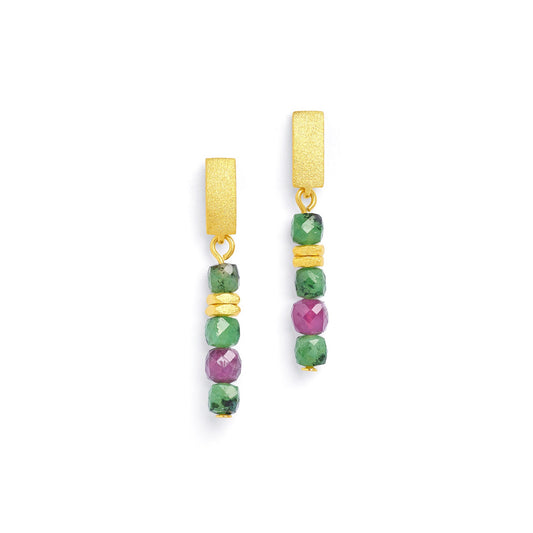 Fabella Earrings Ruby Zoisite-Jewelry-Bernd Wolf-Sorrel Sky Gallery
