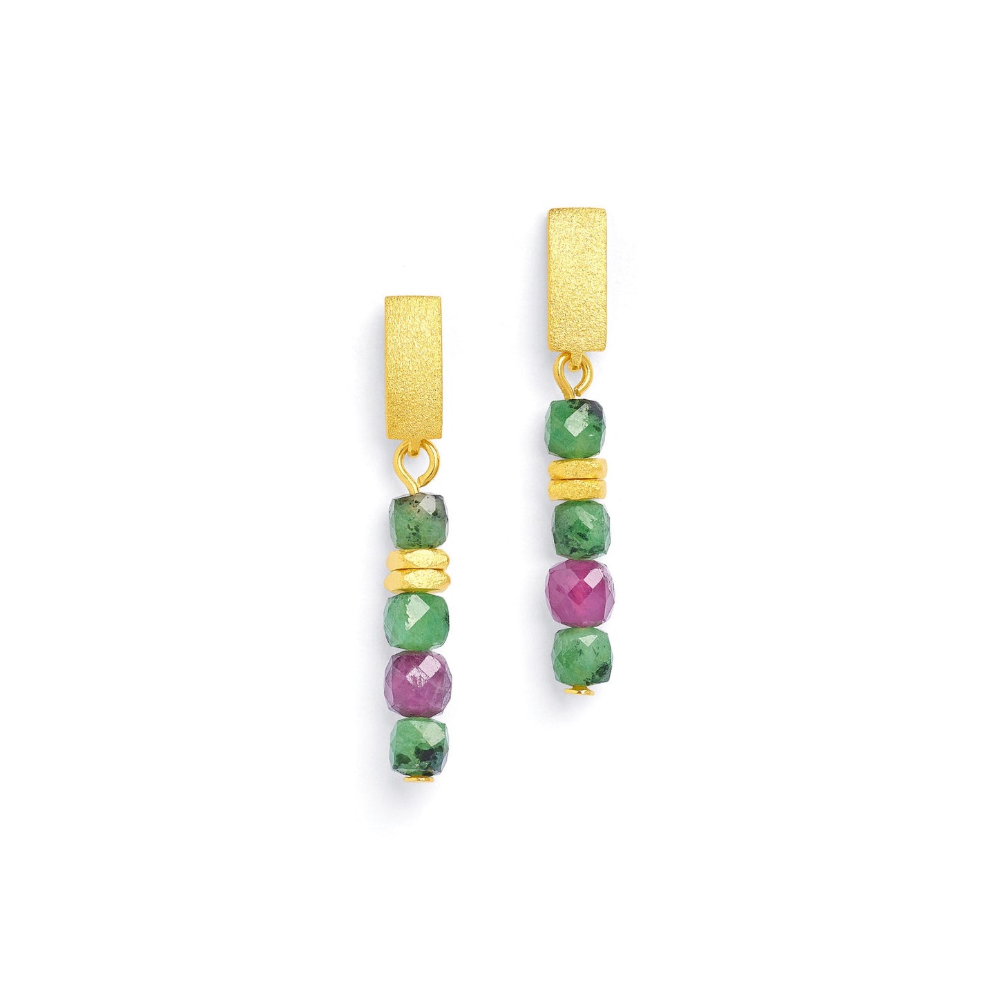Fabella Earrings Ruby Zoisite-Jewelry-Bernd Wolf-Sorrel Sky Gallery