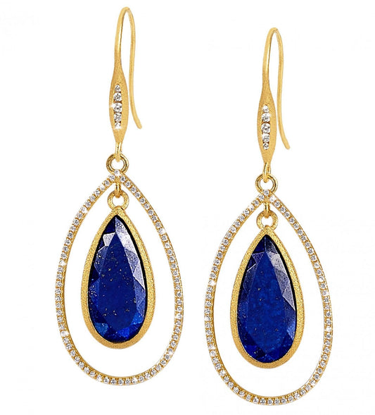 Lapis Venezo Earrings-Jewelry-Bernd Wolf-Sorrel Sky Gallery