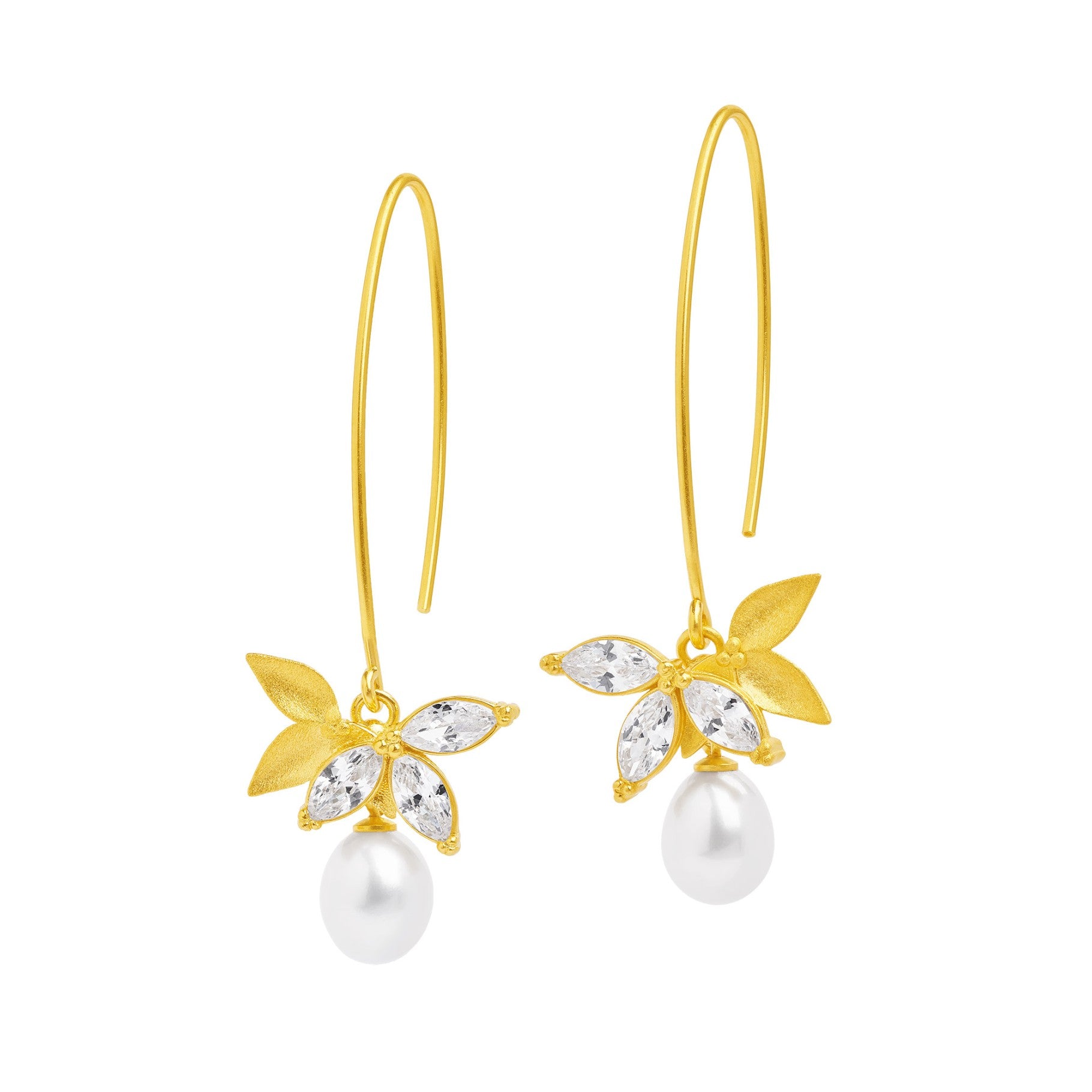 Navinia Earrings Freshwater Pearl-Jewelry-Bernd Wolf-Sorrel Sky Gallery