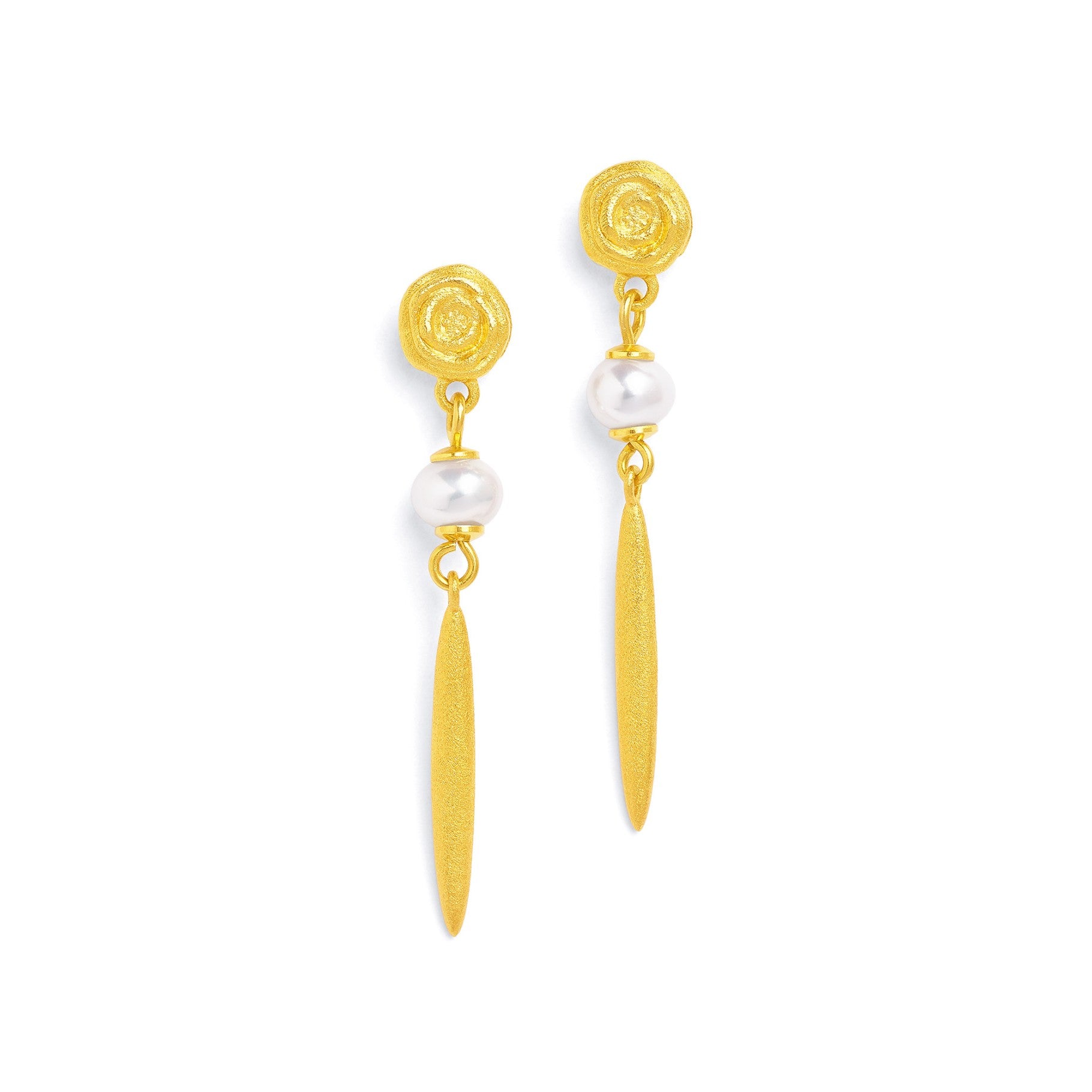 Rosenne Earrings Freshwater Pearl-Jewelry-Bernd Wolf-Sorrel Sky Gallery