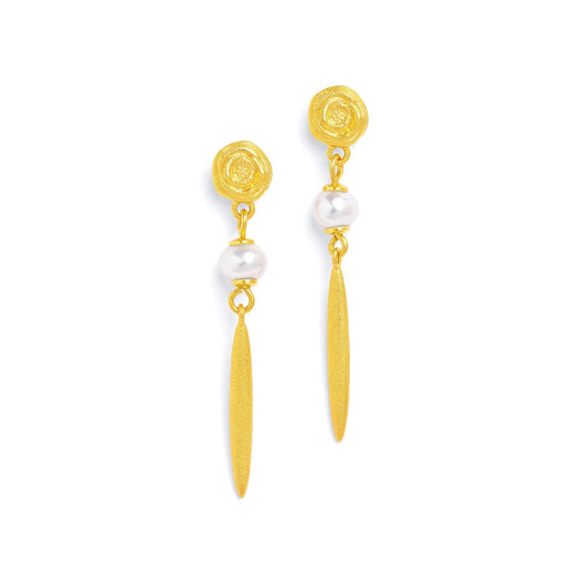 Rosenne Earrings Freshwater Pearl-Jewelry-Bernd Wolf-Sorrel Sky Gallery