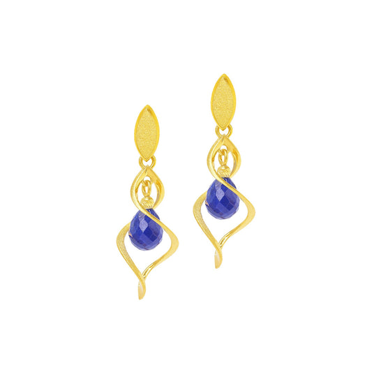 Spiroleni Earrings Lapis-Jewelry-Bernd Wolf-Sorrel Sky Gallery
