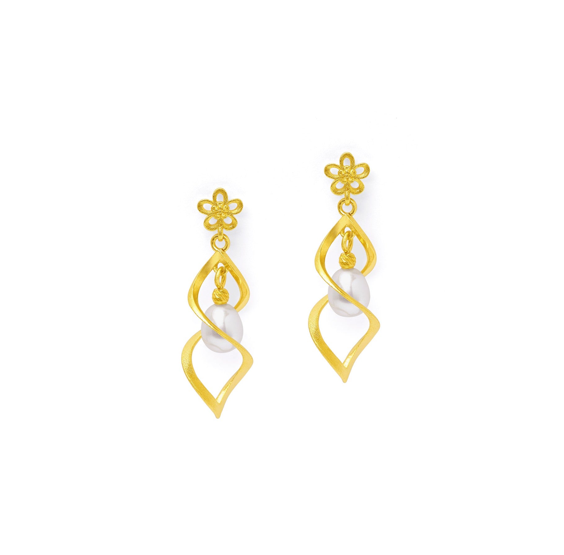 Spirolini Earrings Freshwater Pearl-Jewelry-Bernd Wolf-Sorrel Sky Gallery