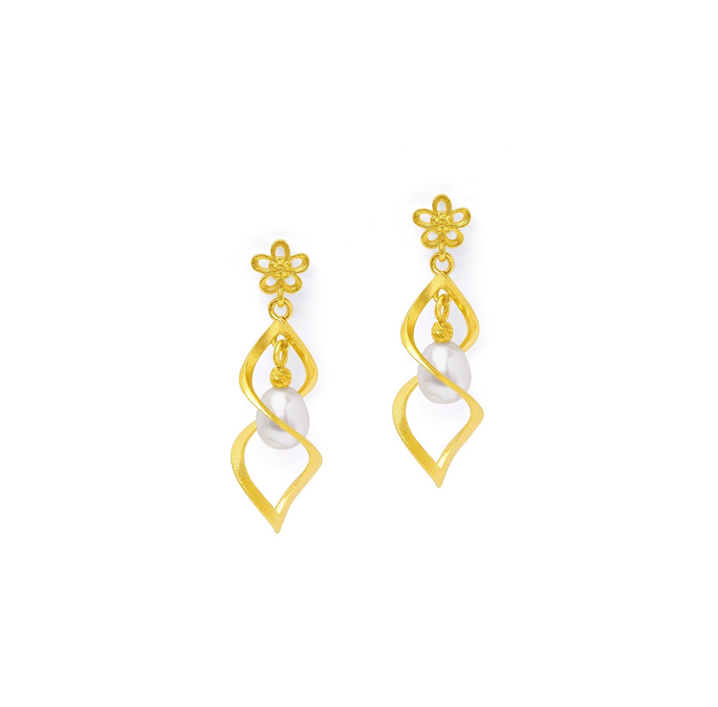 Spirolini Earrings Freshwater Pearl-Jewelry-Bernd Wolf-Sorrel Sky Gallery