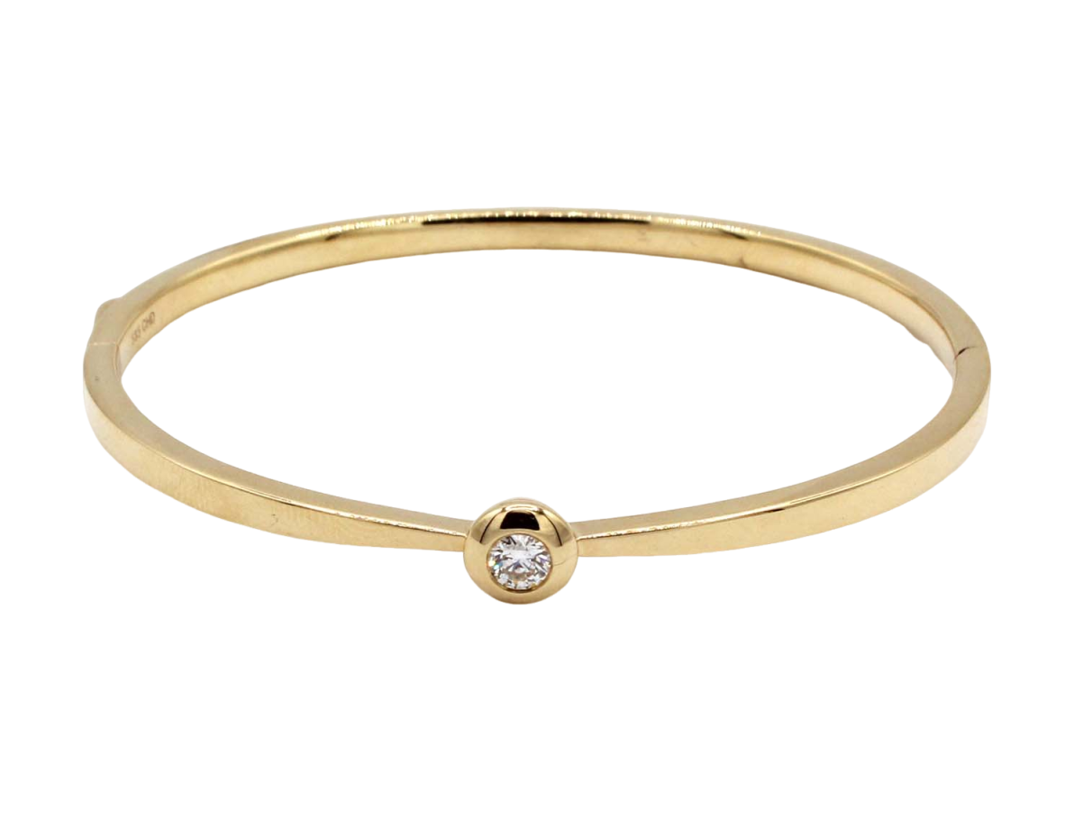 14K Gold Solitare Bracelet-Jewelry-Cherie Dori-Sorrel Sky Gallery