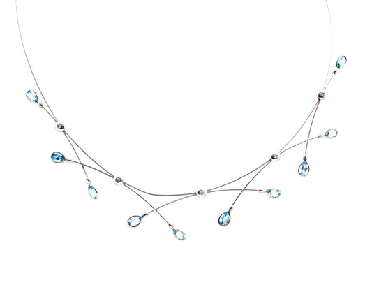 Blue Topaz Criss Cross Necklace-Jewelry-Cherie Dori-Sorrel Sky Gallery