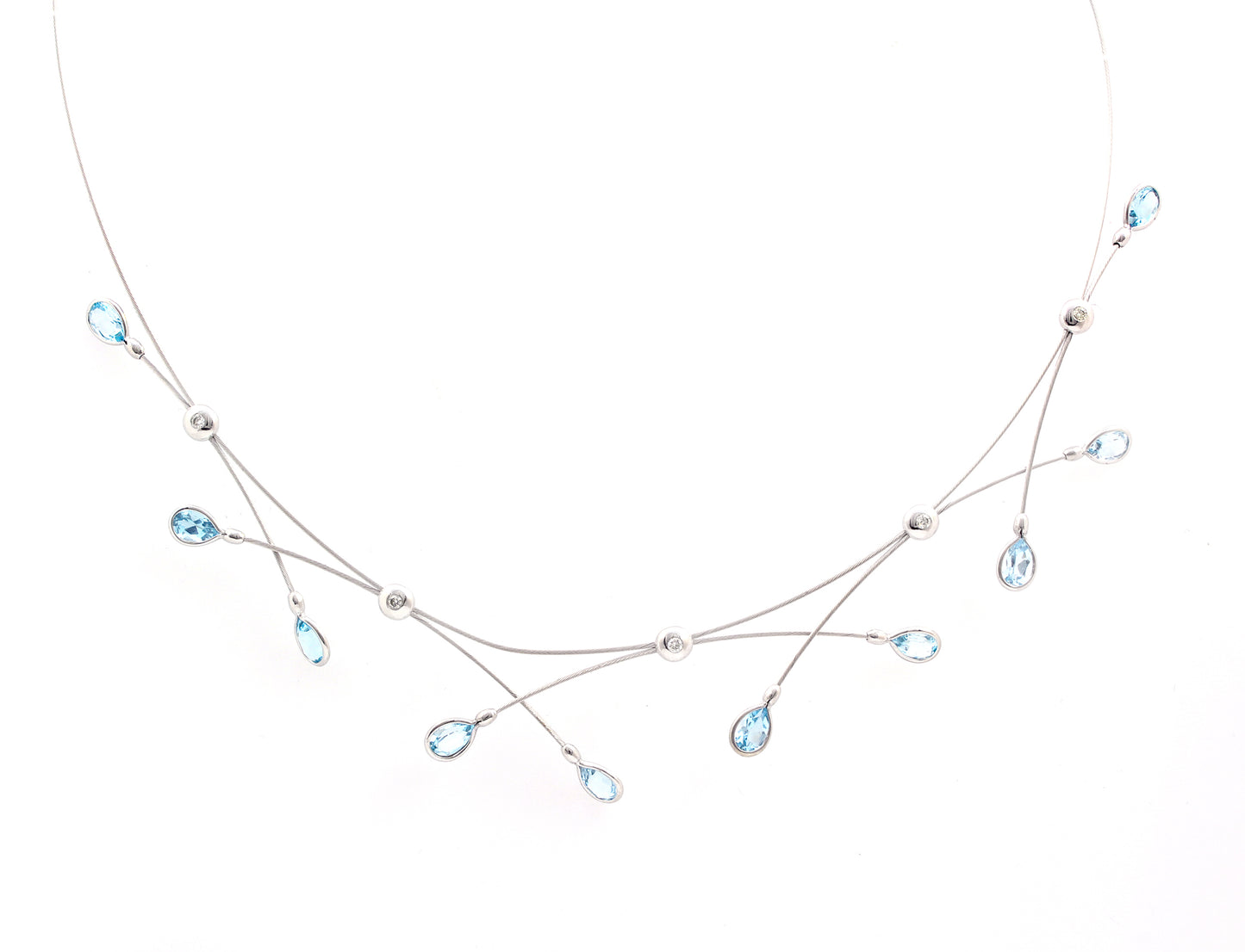Blue Topaz Criss Cross Necklace-Jewelry-Cherie Dori-Sorrel Sky Gallery