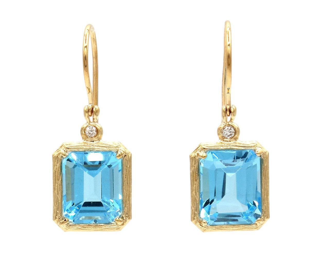 Blue Topaz Octagon Earrings-Jewelry-Cherie Dori-Sorrel Sky Gallery