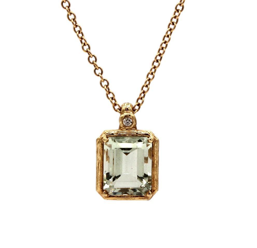 Octagon Green Amethyst Pendant-Jewelry-Cherie Dori-Sorrel Sky Gallery
