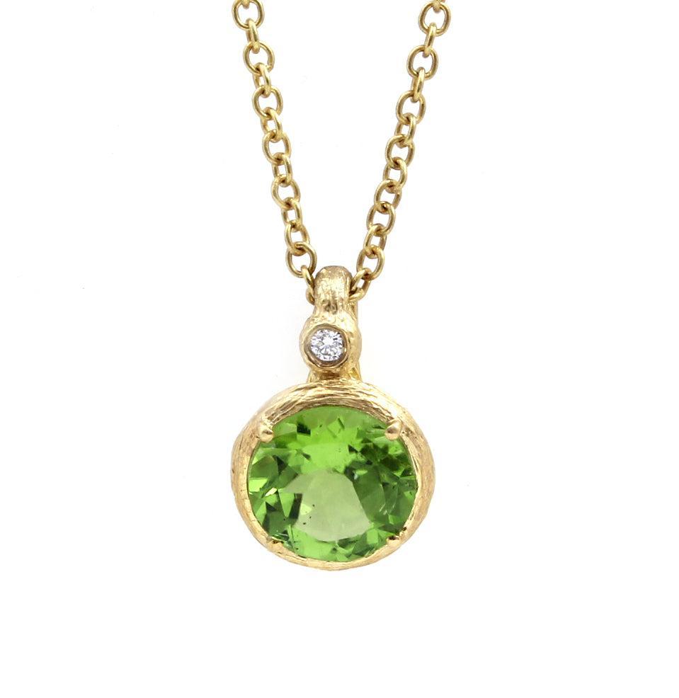 Peridot Lady Bug Necklace-Jewelry-Cherie Dori-Sorrel Sky Gallery