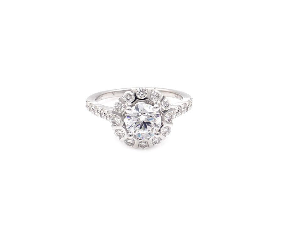Round Halo White Gold Ring-Jewelry-Cherie Dori-Sorrel Sky Gallery